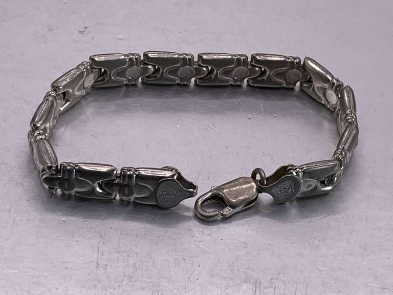 VINTAGE STERLING SILVER LINK BRACELET 6 1/2" 15.05 GRAMS image