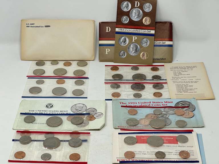 1981, 1984, 1989, and 1994 US mint uncirculated mint sets, see picture for details. image