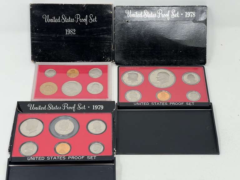 1978, 1979, and 1982 US mint proof sets, see pictures for details. image