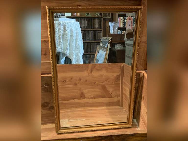 HEAVY GOLD FRAMED MIRROR 23" WIDE X 35" LONG image