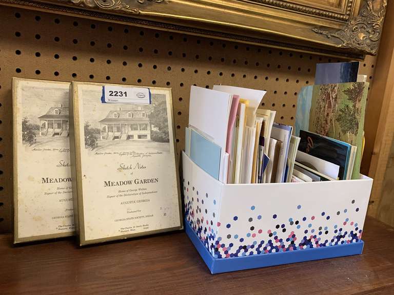 BOX OF MIXED OCCASIONAL CARDS & 2 BOXES SKETCH NOTES OF MEADOW GARDEN image