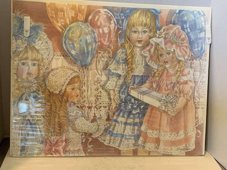 MARY HULGAN SIGNED PRINT "BIRTHDAY PARTY" 22X17 NO 101/1000 image