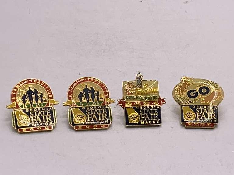 4 VINTAGE GA STATE FAIR MACON, GA LAPEL PINS (TWO 2002, 2003, 2004) image