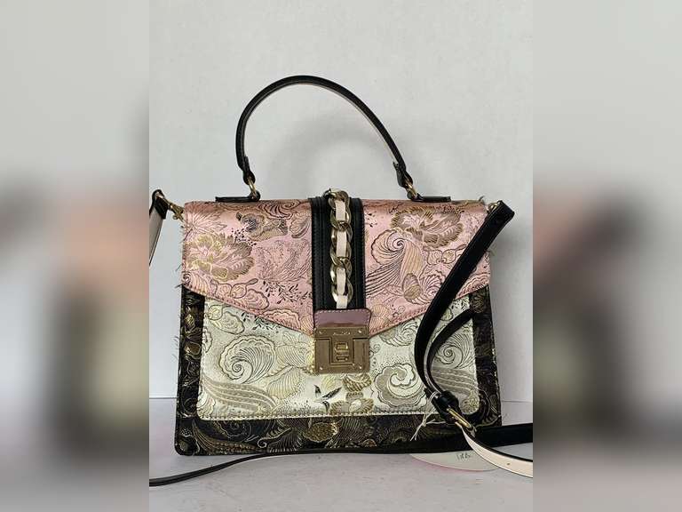 NEW ALDO PINK/BLUE TAPESTRY HANDBAG image