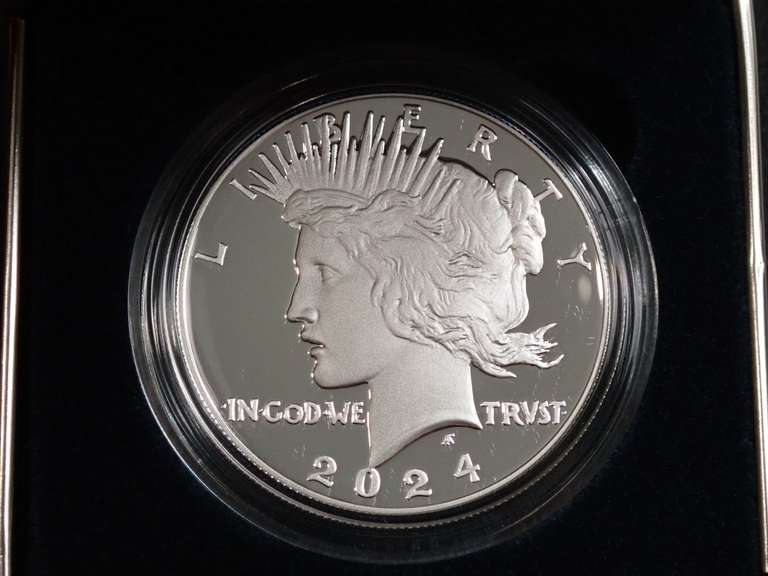 2024 PROOF PEACE DOLLAR COIN IN COLLECTOR BOX - 99.9% SILVER