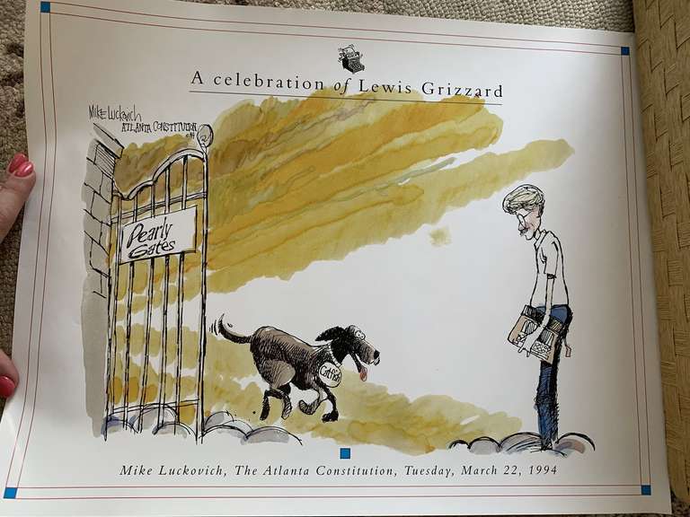 1994 A CELEBRATION OF LEWIS GRIZZARD BY MIKE LUCKOVICH 14 1/2" X 18 1/2" FRAMEABLE PRINT image