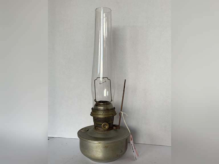 ANTIQUE ALADDIN RAILROAD CABOOSE TRAIN KEROSENE OIL LAMP WITH WALL BRACKET 18" TALL image
