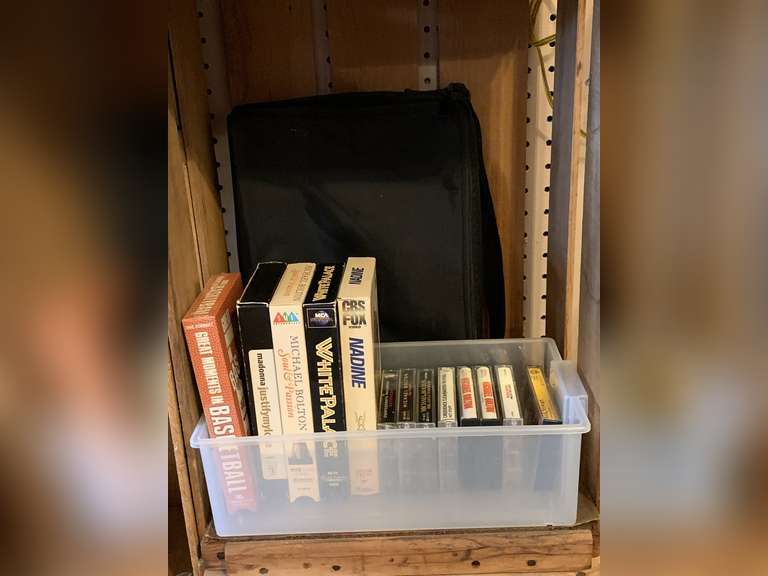 ASSORTMENT OF VHS & CASSETTES - SOME FACTORY SEALED (CONTAINER NOT INCLUDED) image