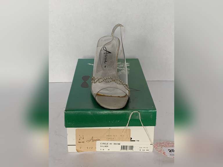 ANNIE CLEAR EVENING SHOES SIZE 7 1/2 (GENTLY WORN) image