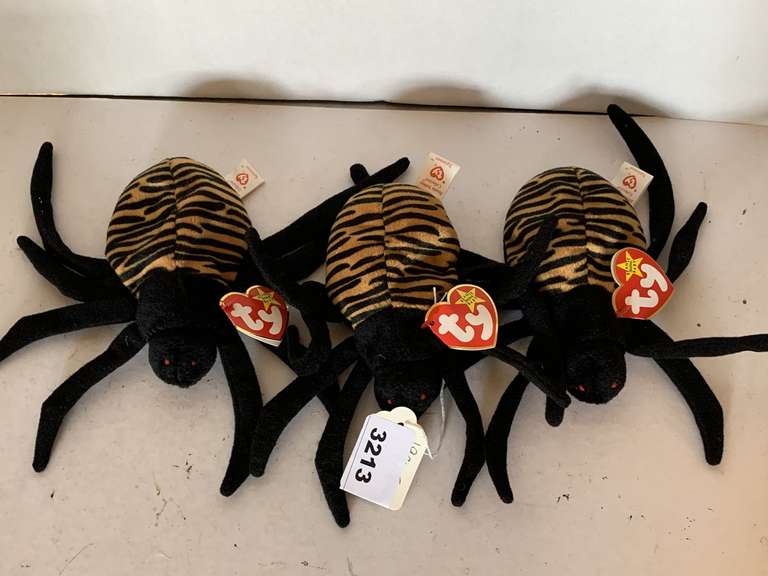 3 TY 1996 SPIDER BEANIE BABIES image