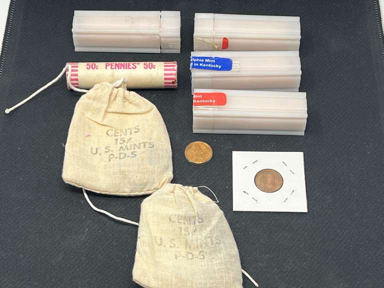 Assorted, uncirculated pennies, some are commemorative issue, see pictures for details. image