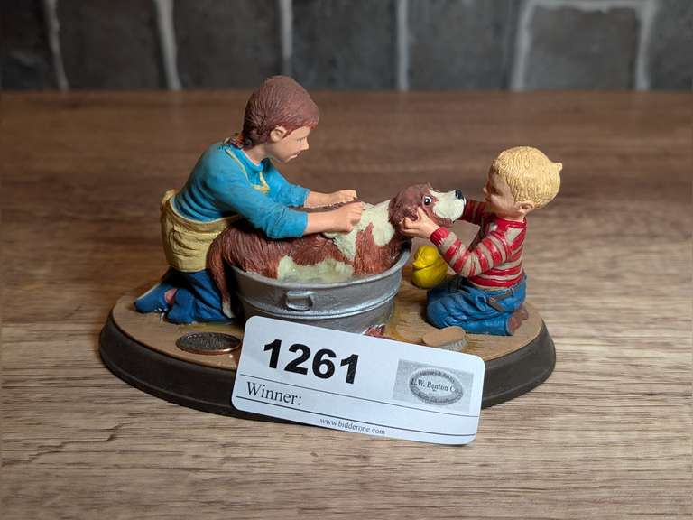 NUMBERED NORMAN ROCKWELL FIGURINE, SPLISH SPLASH image
