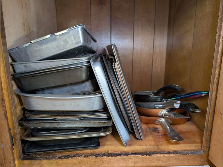 BAKING AND FRYING PANS IN UPPER CABINET MARKED 1027 image