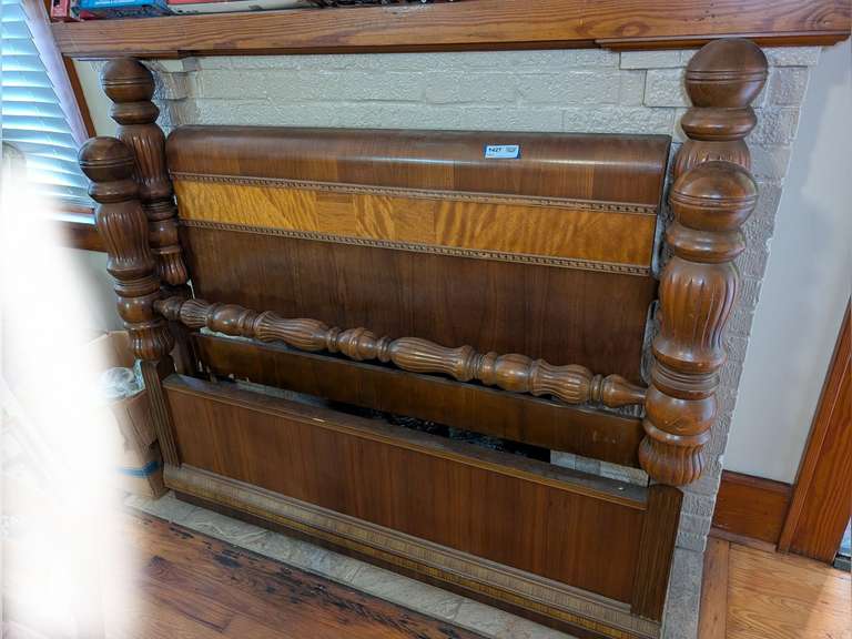 OLD FULL SIZE HEADBOARD AND FOOTBOARD image