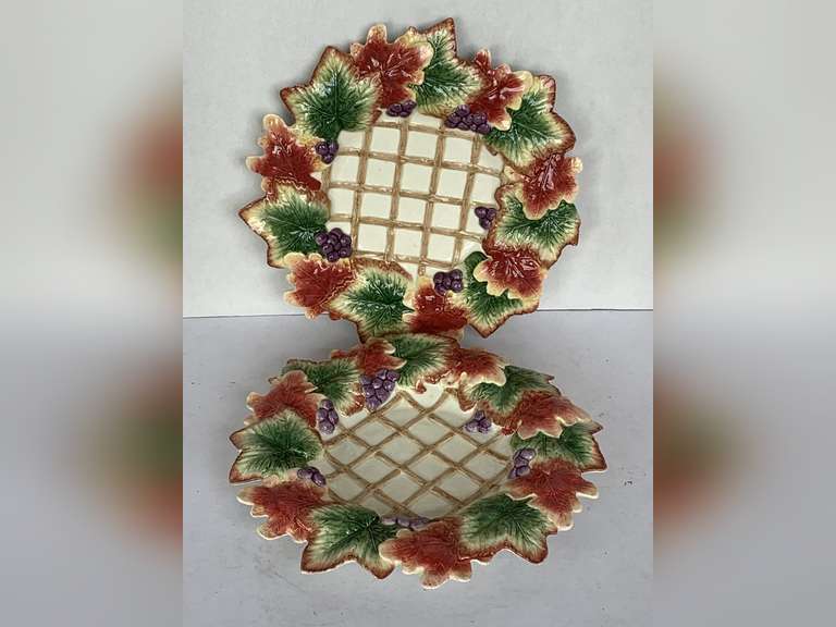 2 FITZ & FLOYD AUTUMN SPLENDOR 10" PLATES image
