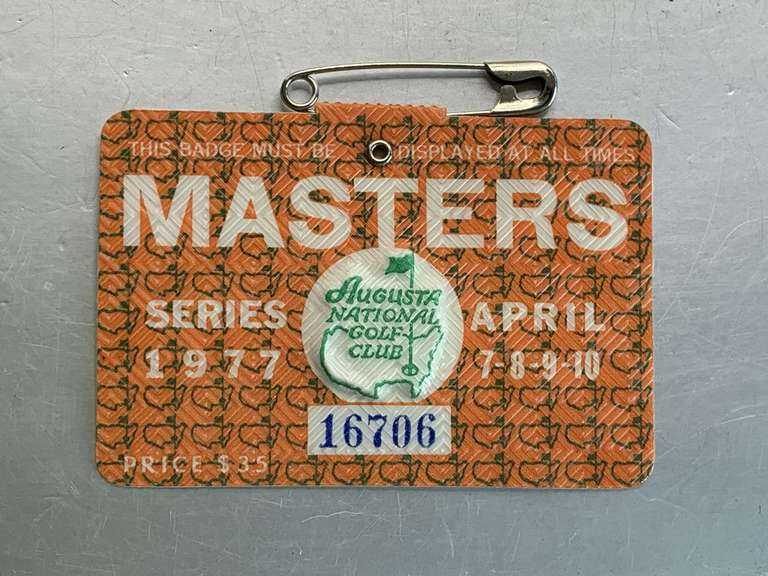 MASTERS 1977 BADGE TOM WATSON WINNER image