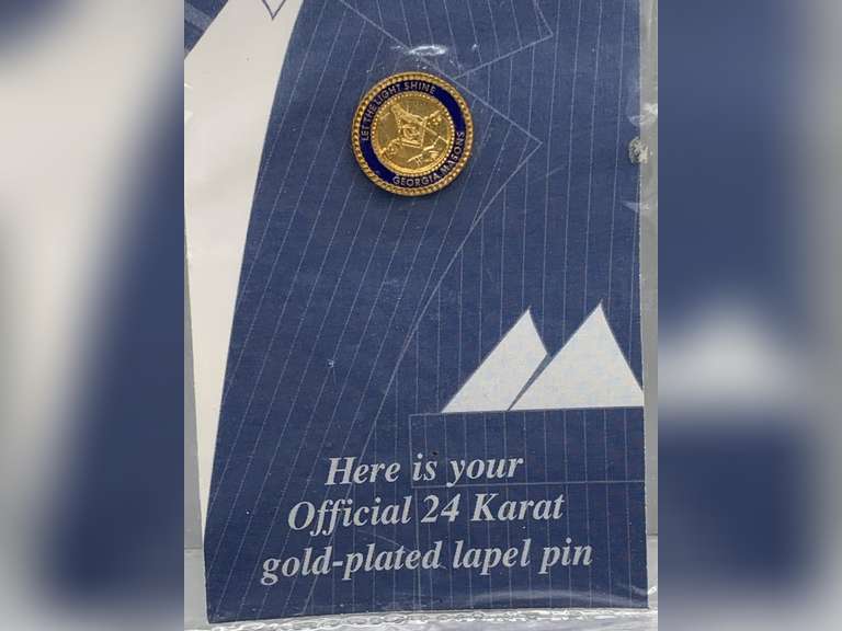 24KT GOLD PLATED GEORGIA MASONS LAPEL PIN image