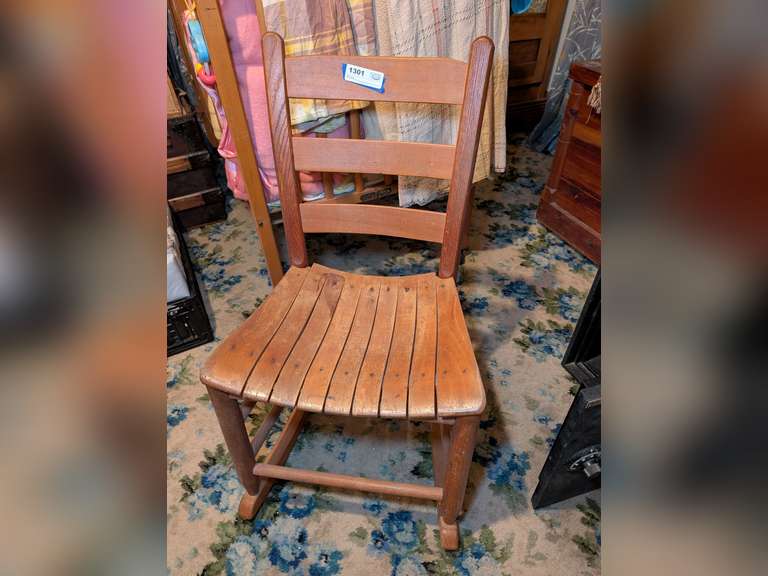 VINTAGE CHILD SIZE FLAT SEAT ROCKING CHAIR image
