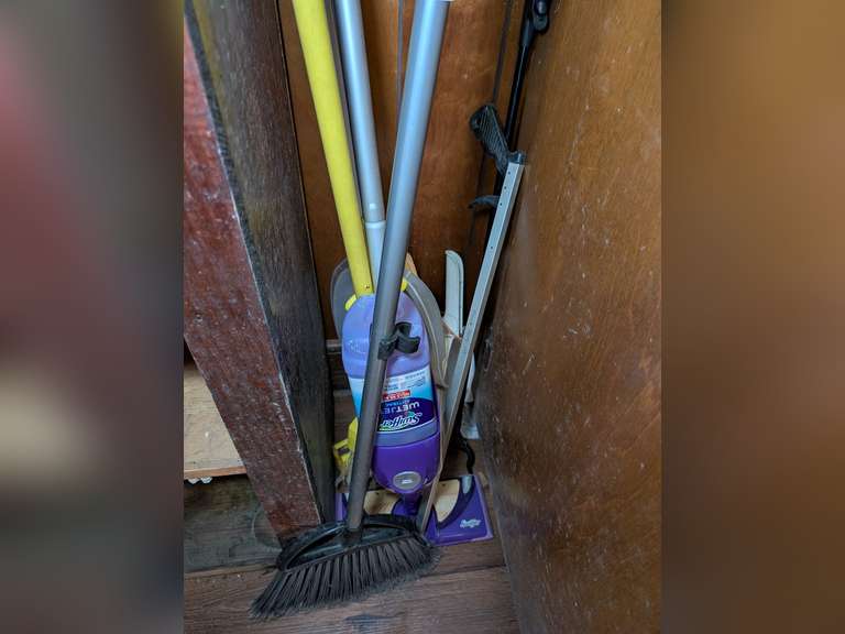 SWIFFER, BROOMS, AND MORE IN CORNER MARKED 1014 image