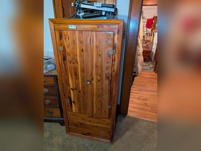 OLD SOLID WOOD SWING DOOR CABINET image