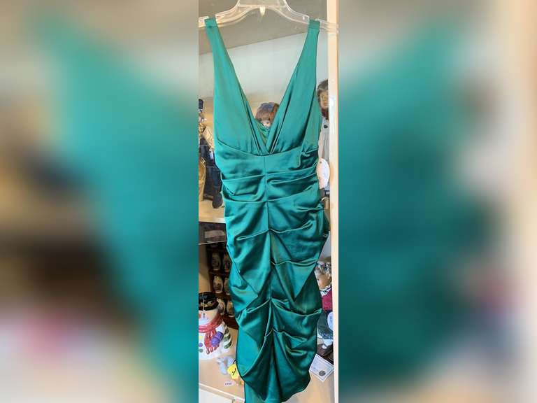 EMERALD GREEN PARTY DRESS (SIZE 5) image