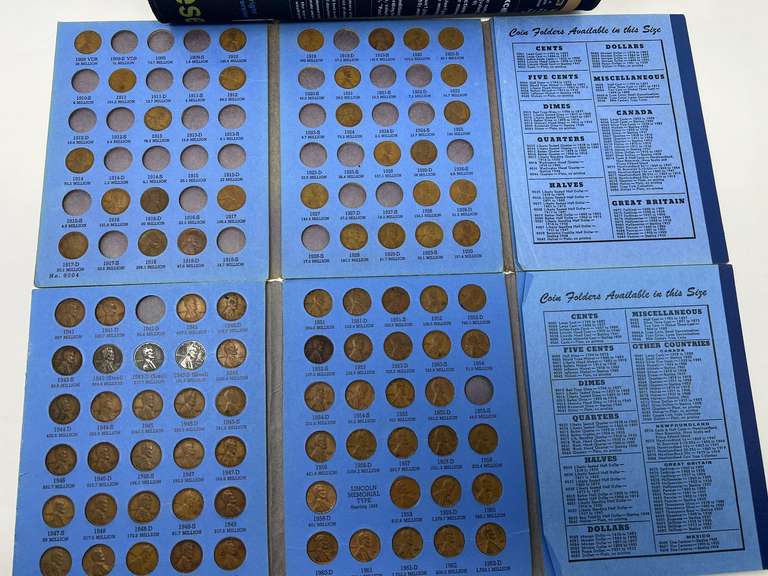 Lincoln head cent collection, 1909–1940, with 1909 V.D.B., partial, and Lincoln cent collection, starting 1941, partial, see pictures for details. image