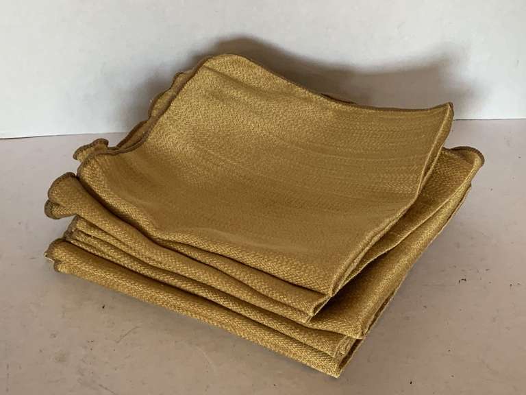 12 VERY NICE GOLD CLOTH NAPKINS image