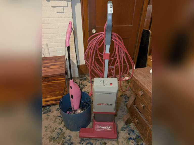 PROTEAM DUAL MOTOR COMMERCIAL VACUUM, EUREKA 4 IN ONE VACUUM, AND SHARK HAND VACUUM image