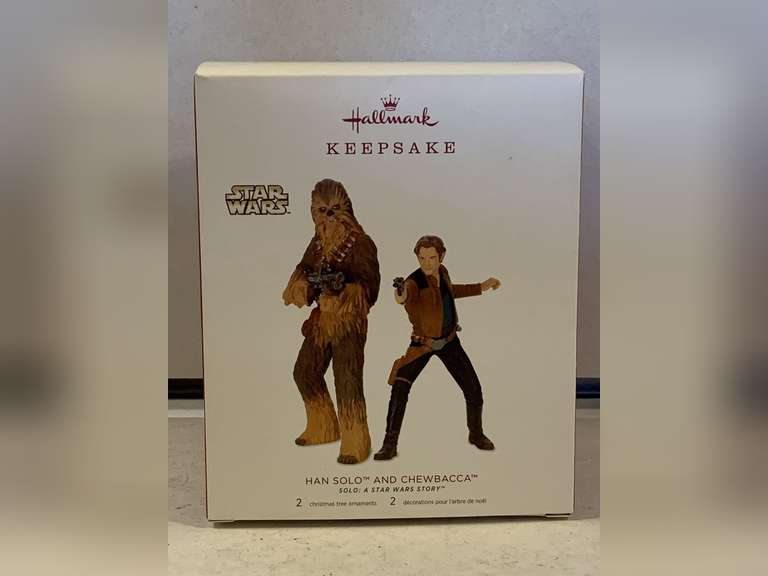 NEW 2018 HALLMARK ORNAMENT SET "STAR WARS - HAN SOLO & CHEWBACCA" image