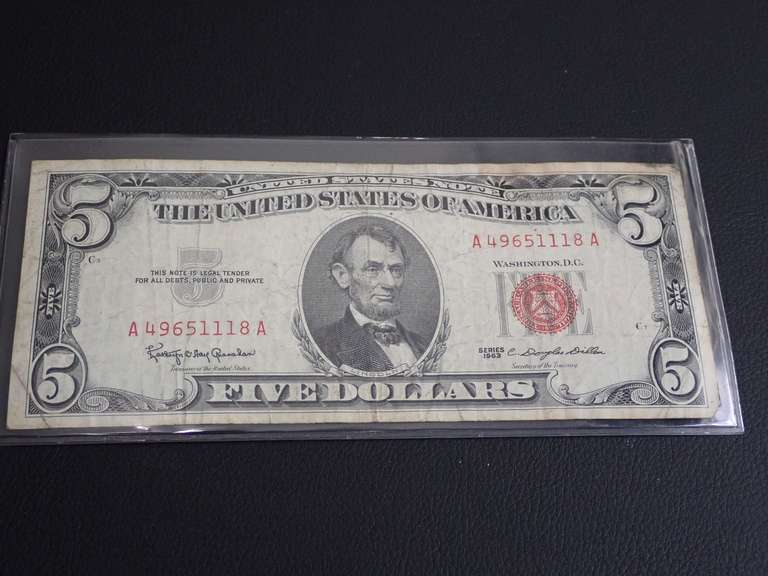 SERIES 1963 RED SEAL $5 BANKNOTE