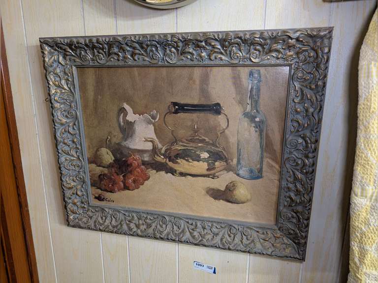 VINTAGE ORNATELY FRAMED ART image