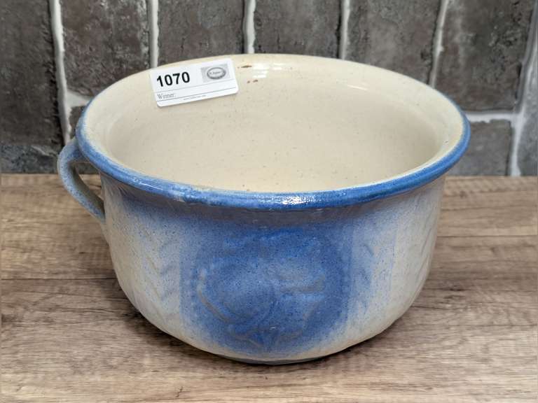 ANTIQUE POTTERY CHAMBER POT image