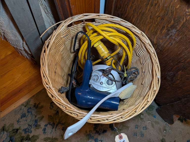 WICKER BASKET WITH EXTRA HEAVY DUTY DROP CORD, CERAMIC HEATER, AND MORE image