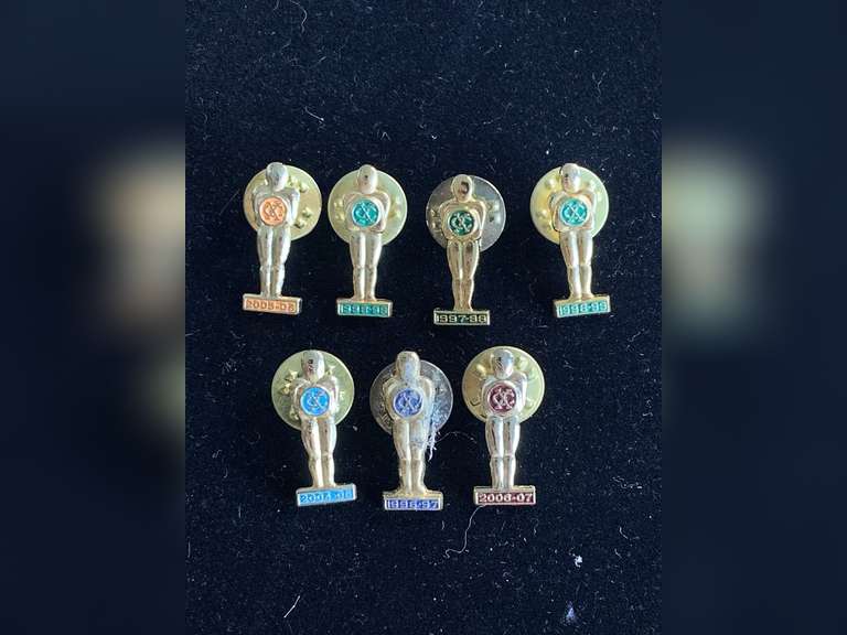 7 EXCHANGE CLUB LAPEL PINS 1996-2007 image