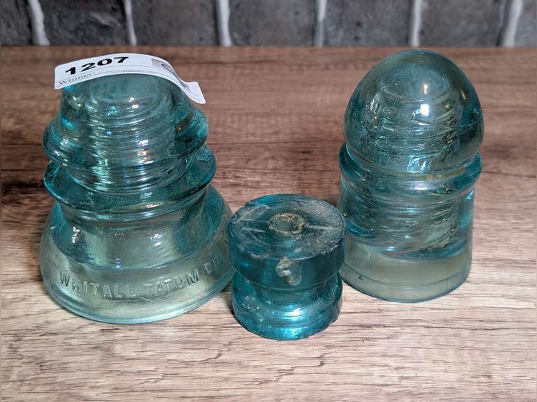 GREEN GLASS INSULATORS INCLUDING WHITALL TATUM NO. 1 image