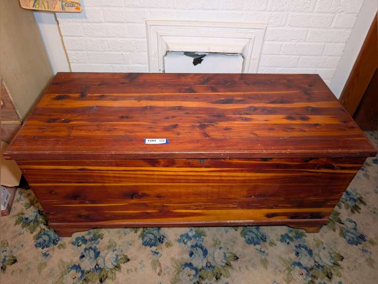 LARGE CEDAR CHEST AND CONTENTS image