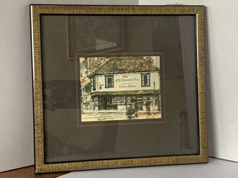 1972 "THE OLD CURIOSITY SHOP" SIGNED FRAMED/MATTED 9 3/4" X 9" image