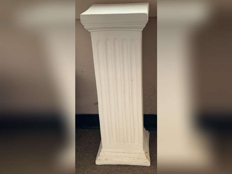 WHITE PLASTER PEDESTAL 28" TALL X 10" SQUARE TOP image