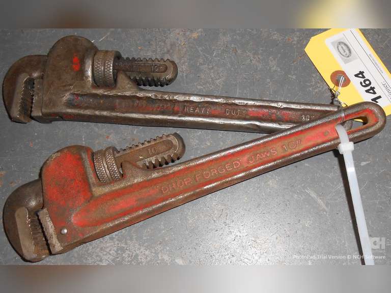 (2) 10" PIPE WRENCHES image