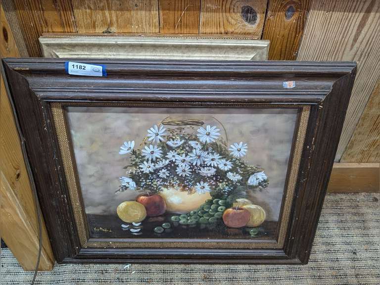 VINTAGE ART AND PICTURE FRAMES IN FLOOR AREA MARKED 1182 image