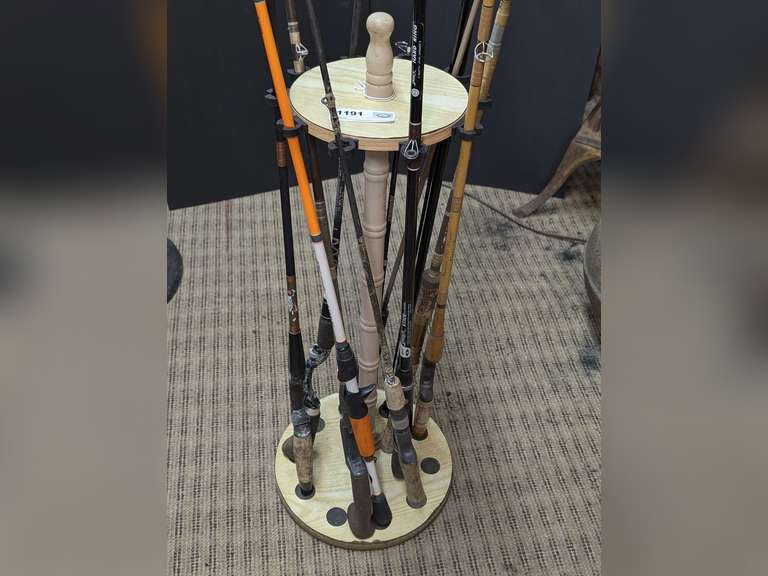 FISHING ROD STAND AND VINTAGE FISHING RODS image