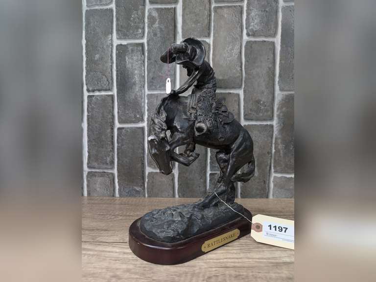 COWBOY SCULPTURE FIGURE BY FREDERIC REMINGTON, RATTLESNAKE image