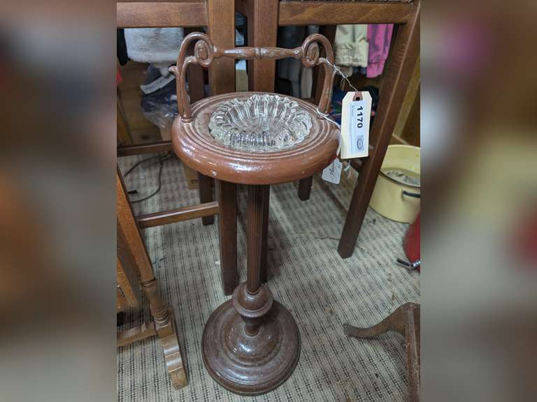 ANTIQUE PAINTED METAL SMOKING STAND image