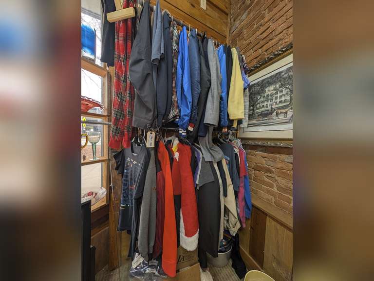 ALL CLOTHING & MORE IN DOUBLE RACK AREA AND FLOOR BENEATH image