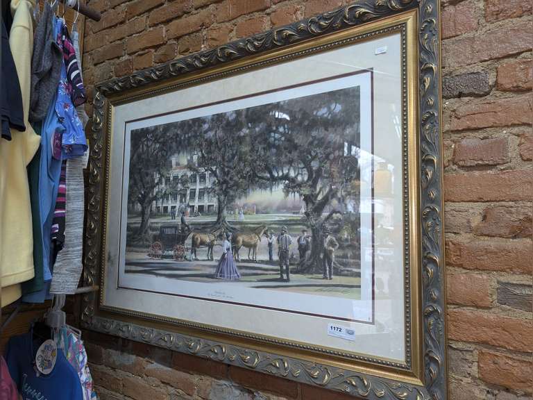 LARGE FRAMED, SIGNED, AND NUMBERED STAN STRICKLAND PROMENADE PRINT, NUMBER 68 OF 950 image