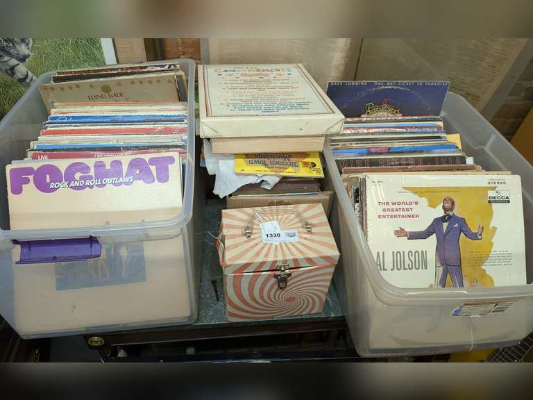 HUGE RECORD COLLECTION AND MORE IN TABLETOP AREA MARKED 1330 image