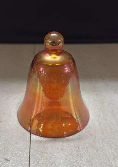 19T- CARNIVAL GLASS CANDLE BELL SNUFFER image