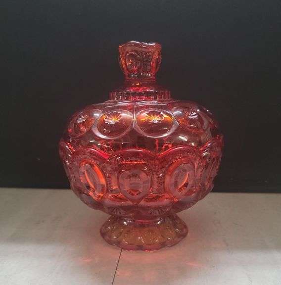 19T- AMBERINA GLASS COVERED DISH image