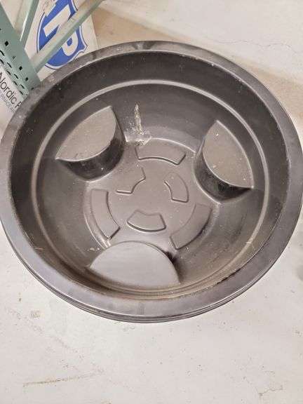 Large Black Plastic Round Tub image