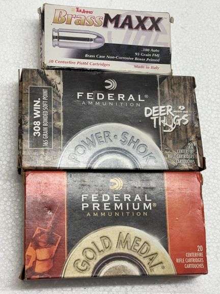 Assorted Ammunition: Federal Premium 308 Win, TulAmmo BrassMAXX 380 Auto image